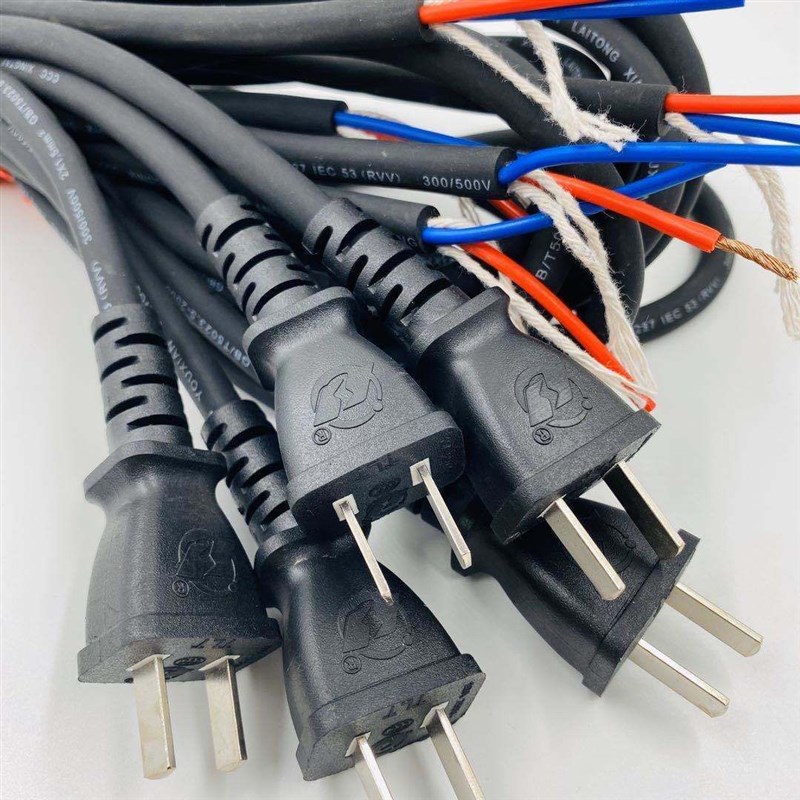 电锤电钻切割机角磨机冲击钻电动工具电源线2芯带插Y头护套线软线