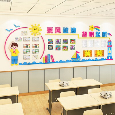 学生作品展示公告栏墙贴学习园地文化F墙小学班级布置教室装饰初
