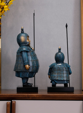 中式摆件家居饰h品秦兵马俑摆件复古办公室电视玄关柜客厅创意装