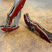 C菊田水果刀家用削皮锋利大马士 折叠刀户外防身具爆款 机械师