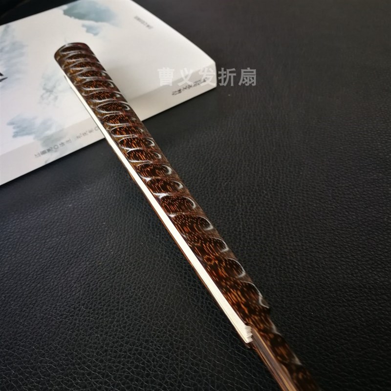 95寸18方老料全棕竹挫节文玩折扇罗汉金丝竹扇骨空白宣纸扇子手工