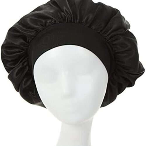 好货2PCS Large Satin Bonnet Sleep Cap Bonnet Wide Band Satin