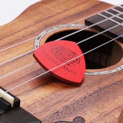 极速3.5cm Leather Guitar Pick Ukulele Bass Plectrum Colorful