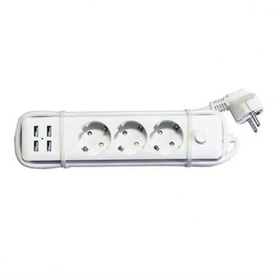 极速Durable 4USB Plug European Standard Round Hole Socket DC