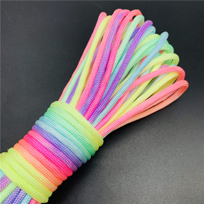 好货5yards 4mm Rainbow Colors Cord Rope III 7 Strand Parachu