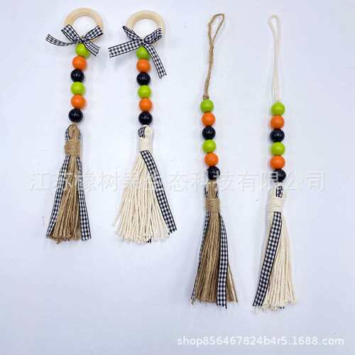 好货Undead Festival Bead String Tassel Pendant Wooden Bead