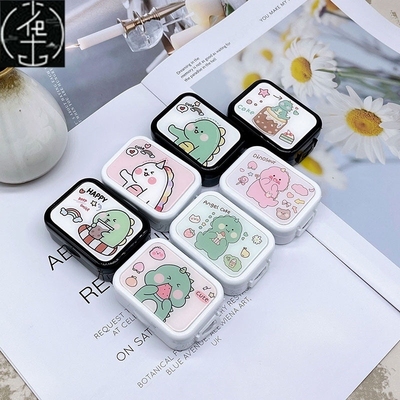 Cute Women Girl Eyes Contact Lens Container Box Holder Case