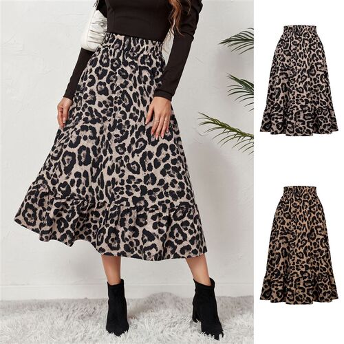 极速Women Summer Skirts  sexy leopard print tall waist Europ