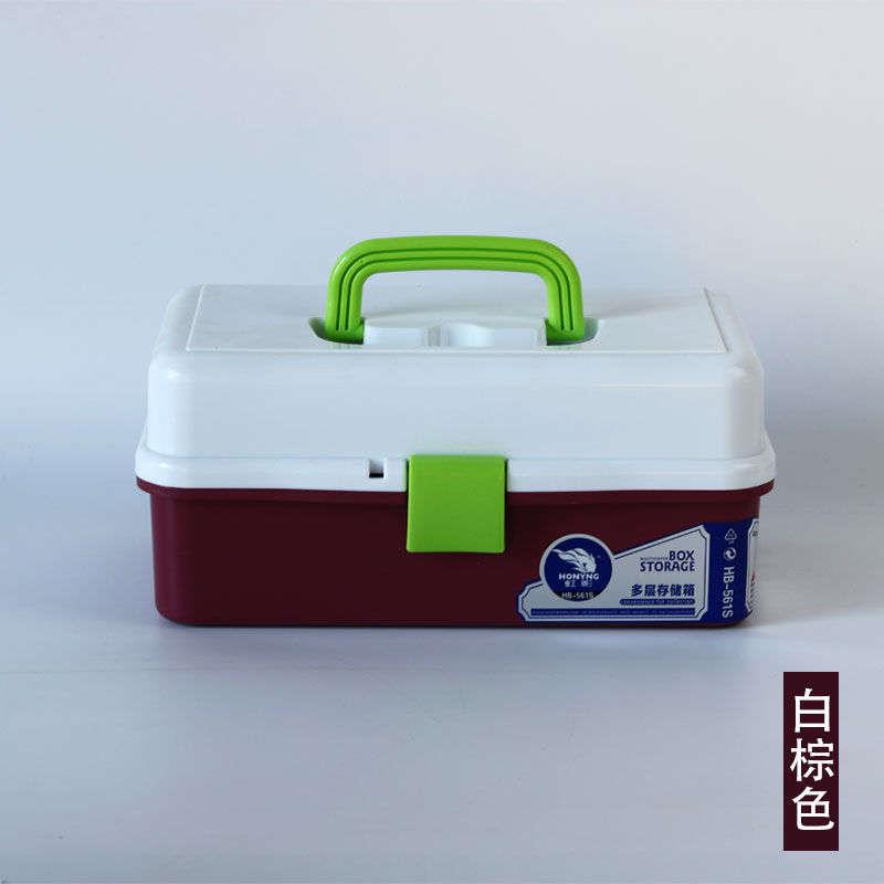 。三层美术工具箱颜料素描铅笔盒水粉画箱国画美甲收纳箱收纳家用