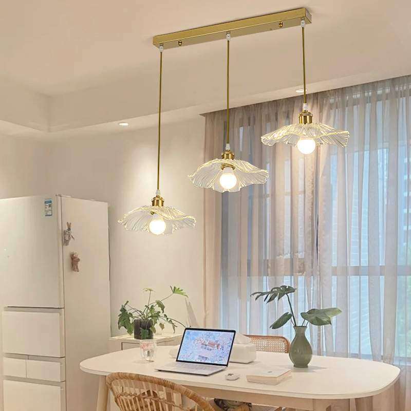 法式复古玻璃餐厅荷叶吊灯后现代简约设计感餐桌吧台长条网红灯具,纺织面料/辅料/配套,纺织机械配件,淘宝优惠券,粉丝福利购,淘宝优惠卷