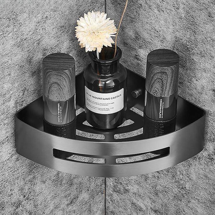 304不锈钢浴室置物架免打孔卫生间壁挂三角架子厕所壁挂转角网篮