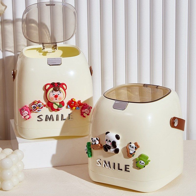 桌面垃圾桶可爱小号迷你创意带盖按E压式高颜值新款手提卡通收纳,家庭/个人清洁工具,垃圾桶,淘宝优惠券,粉丝福利购,淘宝优惠卷