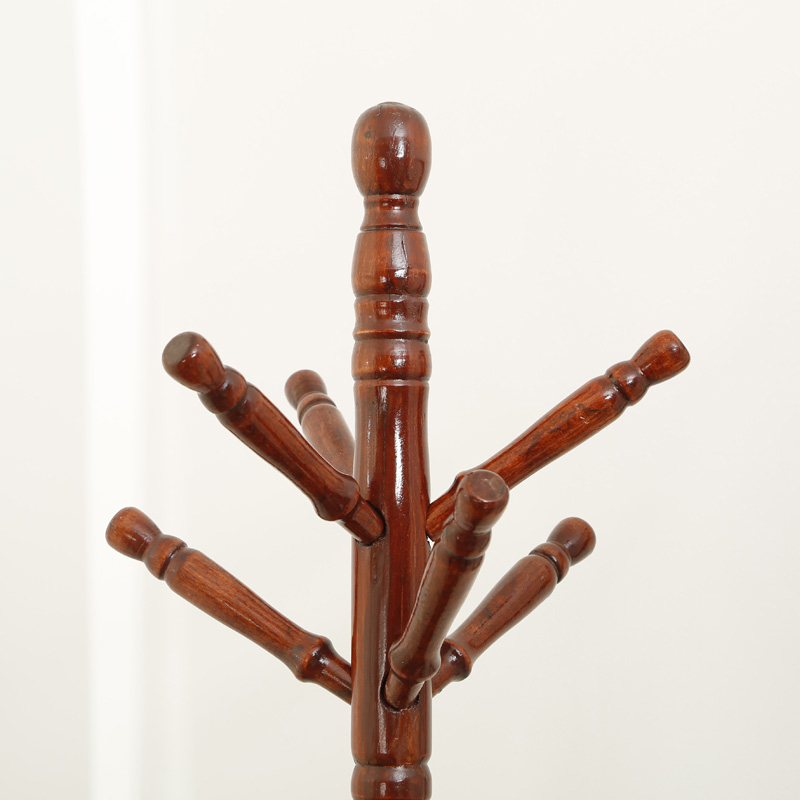 家用室内实木衣帽m架落地衣架卧室挂衣架单杆式木质衣帽架晾衣架