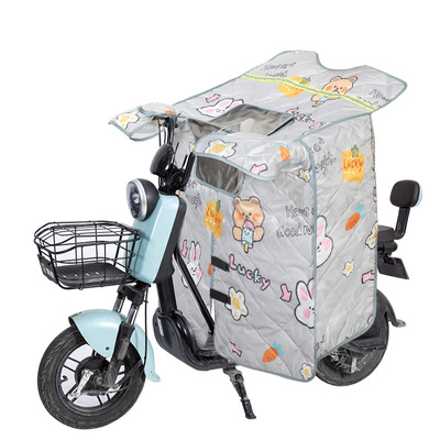 前置座椅开叉九号l电动车亲子挡风被儿童夏季春秋薄款防风遮阳罩