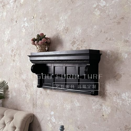 中古实木挂衣架墙装饰置物架隔板搁板墙面书架壁挂装Z饰挂墙壁饰