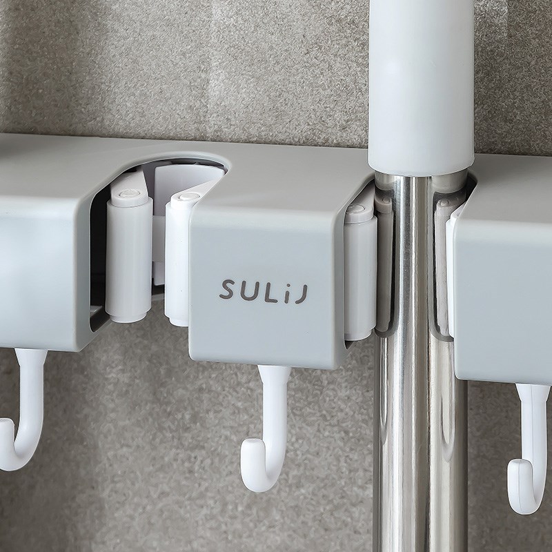 免打孔拖把壁挂夹扫把挂钩v架防滑神器卫生间厨房多功能收纳置物