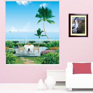 免打孔自动升降弹簧o帘手拉全遮光卷帘窗帘卫生间防水客厅卧室遮