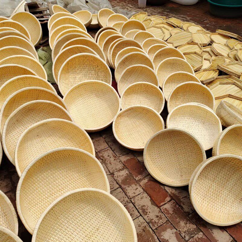 柳编笸箩藤编收纳篮馒头筐现捞箩E筐簸箕柳条饼馍筐圆形家用大号,特色手工艺,竹编/竹雕,淘宝优惠券,粉丝福利购,淘宝优惠卷