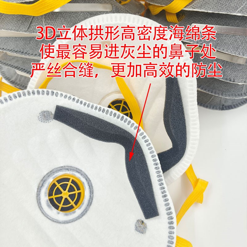 kn95杯型防尘口罩防q灰防工业粉尘透气装修打磨电焊煤矿专用头戴