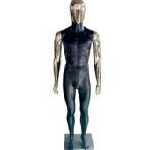 混搭模特镀金色头银色手臂黑色身体男模塑料PP可拆卸模型百变组合