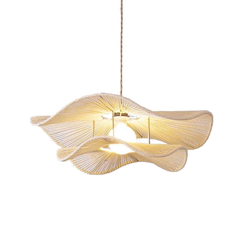 日式侘寂油风复古吊灯灯客厅卧室主灯北奶欧餐风厅民宿茶室麻绳具