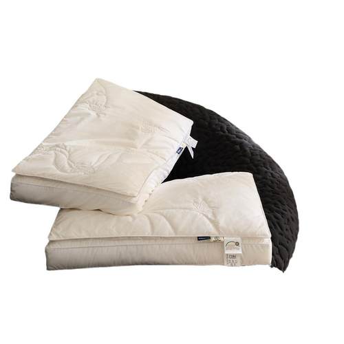 现代风80s柔赛丝枕芯双层上蚕丝下羽丝棉枕头柔软亲肤枕