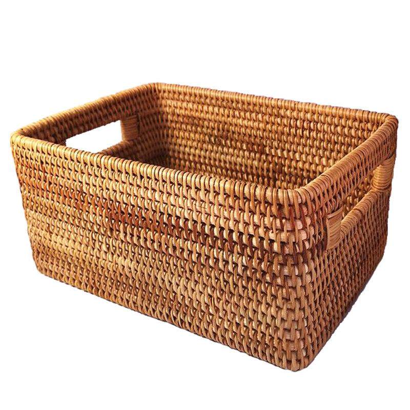 越南藤编收纳筐桌面茶几衣物家用编织收纳盒水果零食篮子储物箱,收纳整理,脏衣篮,淘宝优惠券,粉丝福利购,淘宝优惠卷
