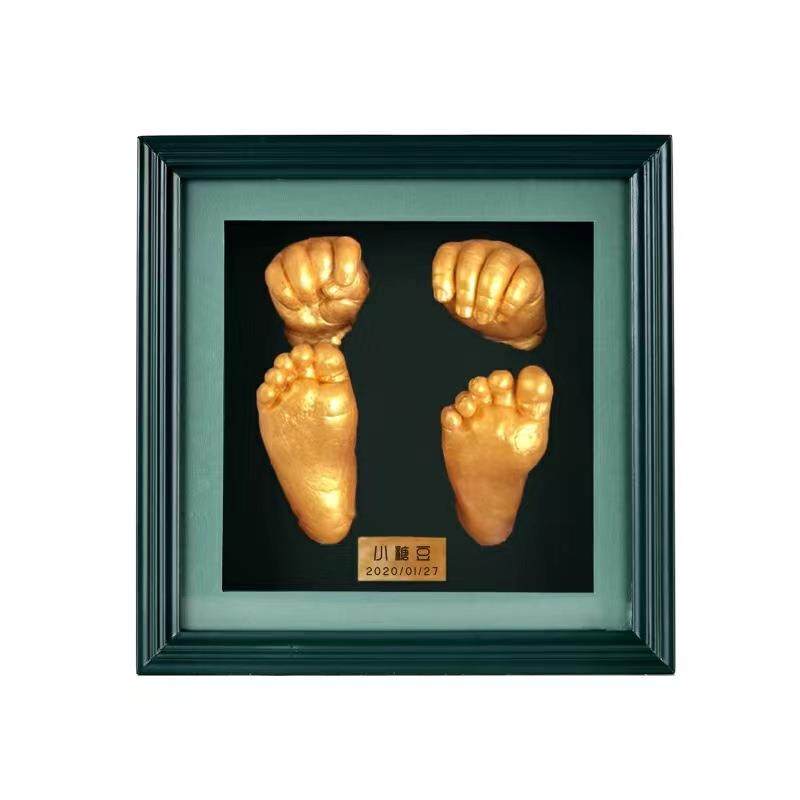婴儿手足印泥纪念相框手工满月密度板棕色中空宠物纪念品画框,家居饰品,DIY亲子装饰画,淘宝优惠券,粉丝福利购,淘宝优惠卷