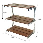厂家户外露营多功能桌面可伸缩木质收纳架简约现代三层折叠置物架