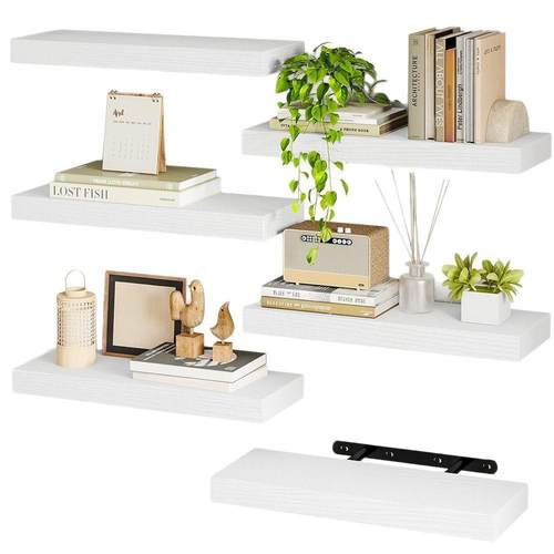 实木墙面多层一字板壁挂式悬空客厅墙面收纳架卧室装饰杂物整理架