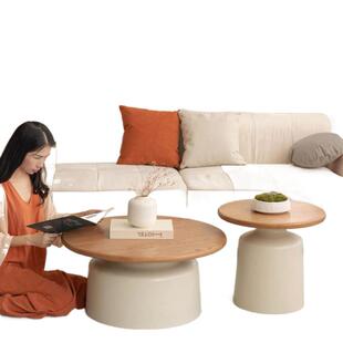 奶油风公寓茶几客厅家用小户型简约网红铁艺圆形马提尼民宿茶几