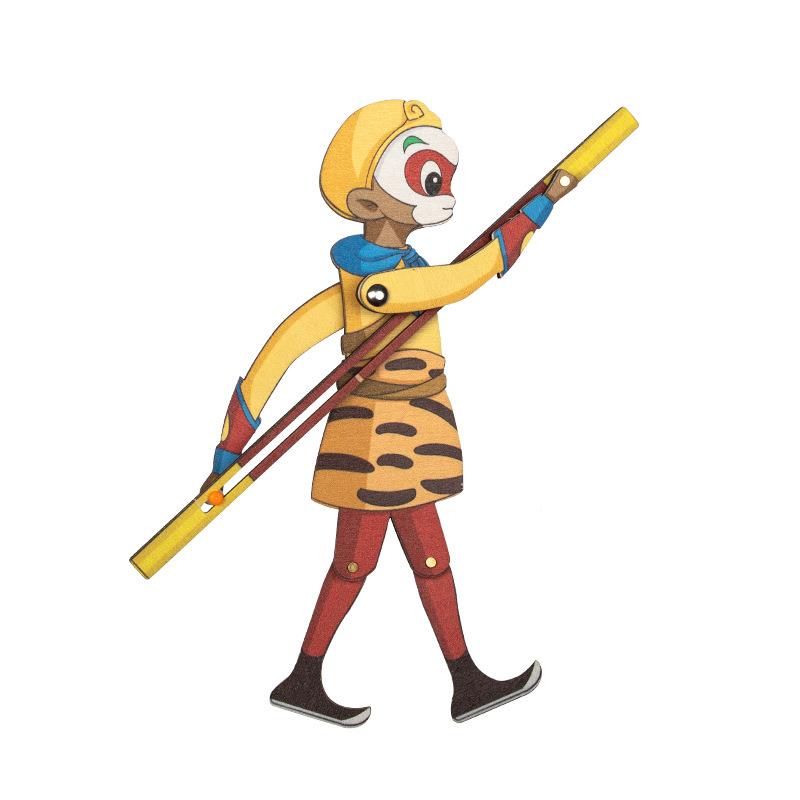 皮影戏di玩具西游y记木质人偶戏三国人物21PYD01游儿童手节工材料