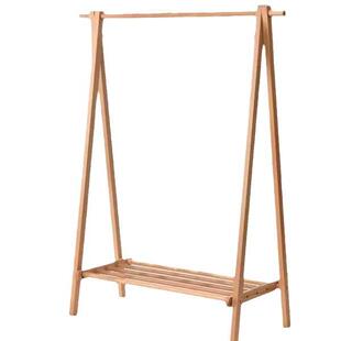 全榉木衣帽架置物架一体落地挂衣架加粗加厚卧室实木立式晾衣架子