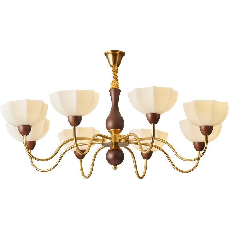 古风946客厅吊新中间式复古胡桃木大灯厅主灯高档南洋风卧室书中