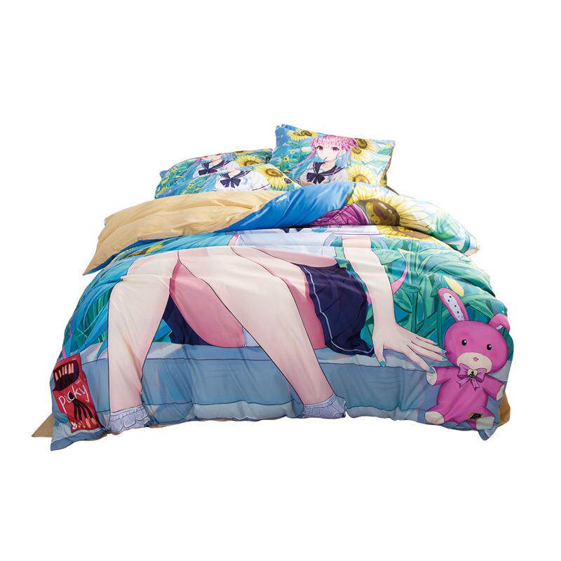 二次元少女四件套床品1.8米宿舍被套床单三件套1.5米