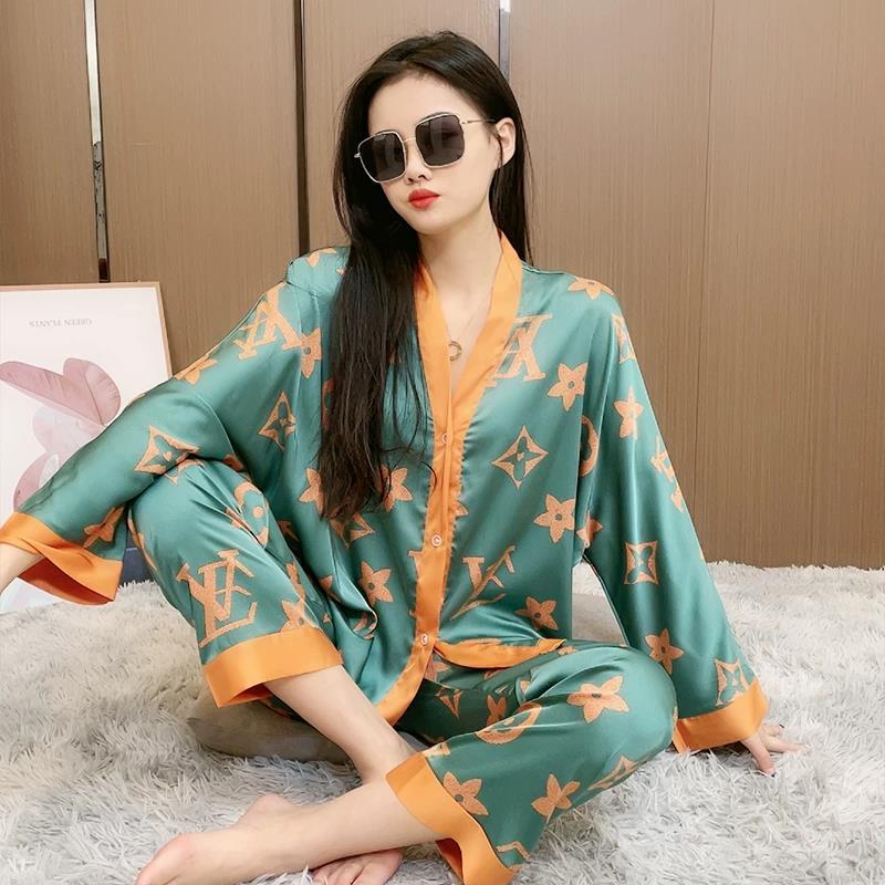 夏季新款冰丝睡衣女士家居