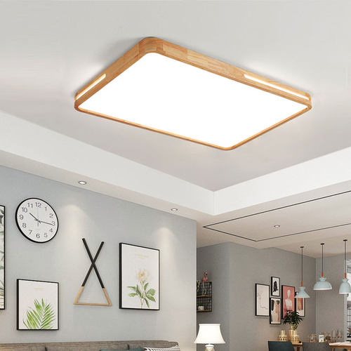 日式吸顶灯实木灯原木风灯具全屋奶油风客厅灯广东中山灯具厂直销