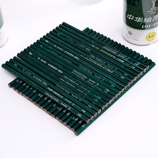 中华铅笔101绿色杆HB写字铅笔2B中高考涂卡笔2H绘图用刻名字防丢