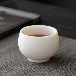 简约白瓷茶杯主人杯陶瓷单杯品茗杯家用功夫茶具日式喝茶杯子茶盏