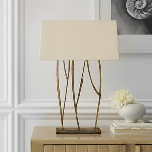 现代简约树杈布罩台灯酒店客房床头柜灯美式别墅软装设计客厅摆件