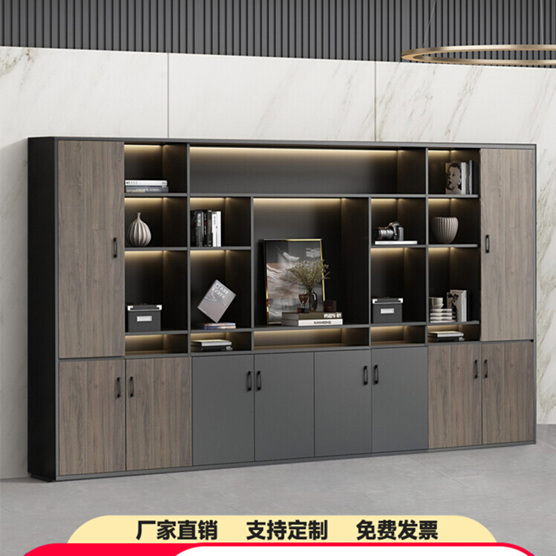办公室铝合金玻璃带锁文件柜
