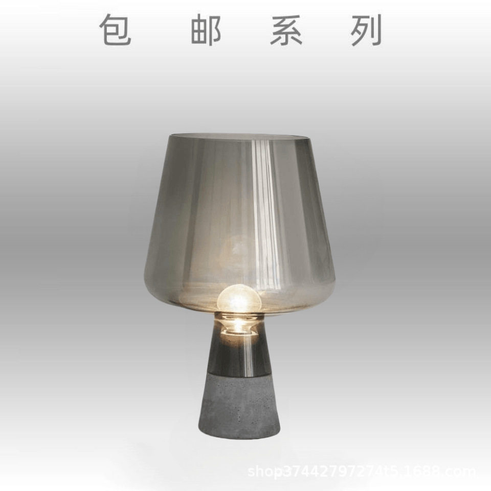 跨境北欧现代简约时尚酒杯玻璃台灯艺术卧室床头酒店客厅样板房灯