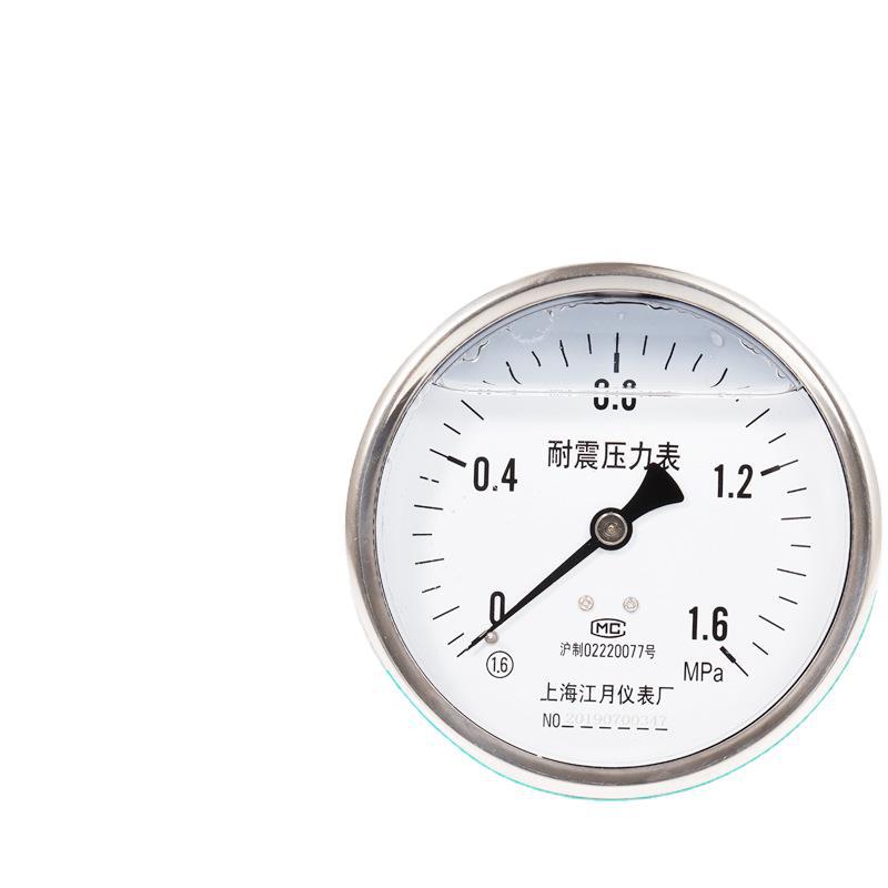 供应YN100/Z轴向带边耐震压力表0-6-10-40mpa油压真空负压表图片