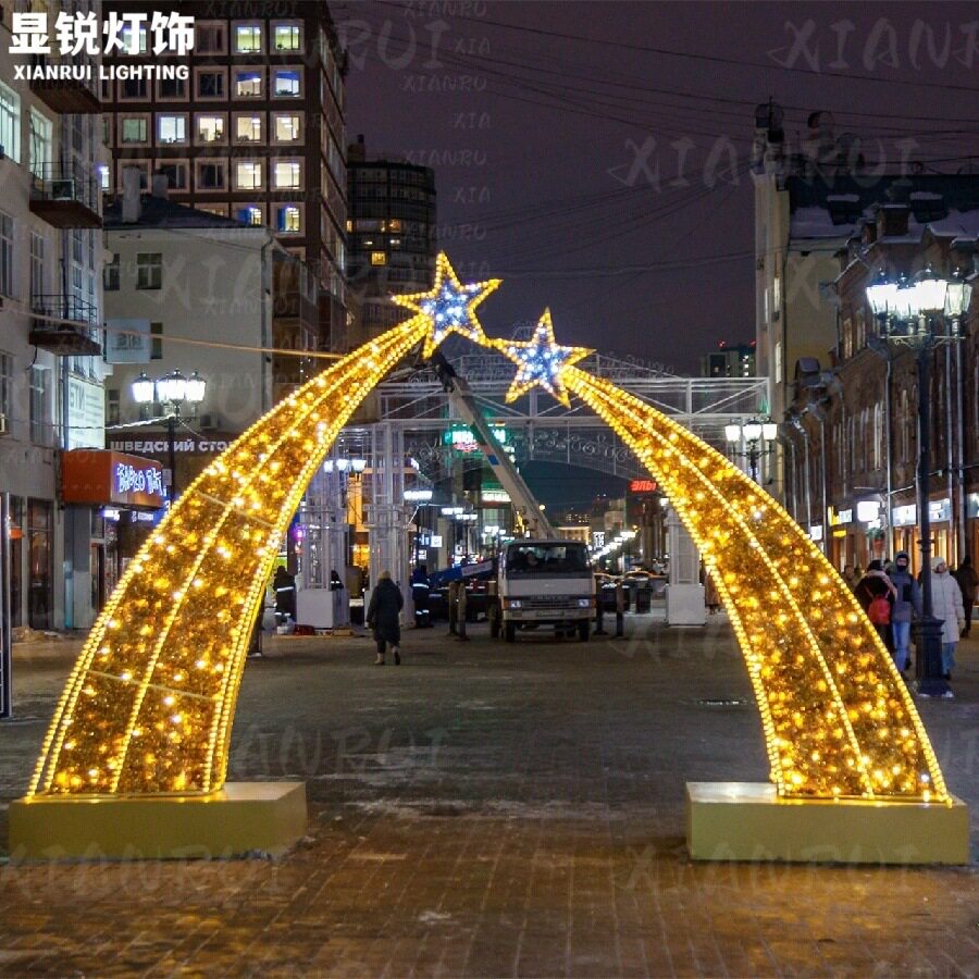 IP65防水户外圆环拱门灯光雕塑