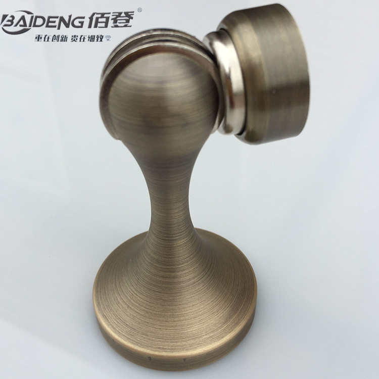 佰登厂家直销全铜美腰铜门吸卧室地吸门碰地装墙装两用型门吸