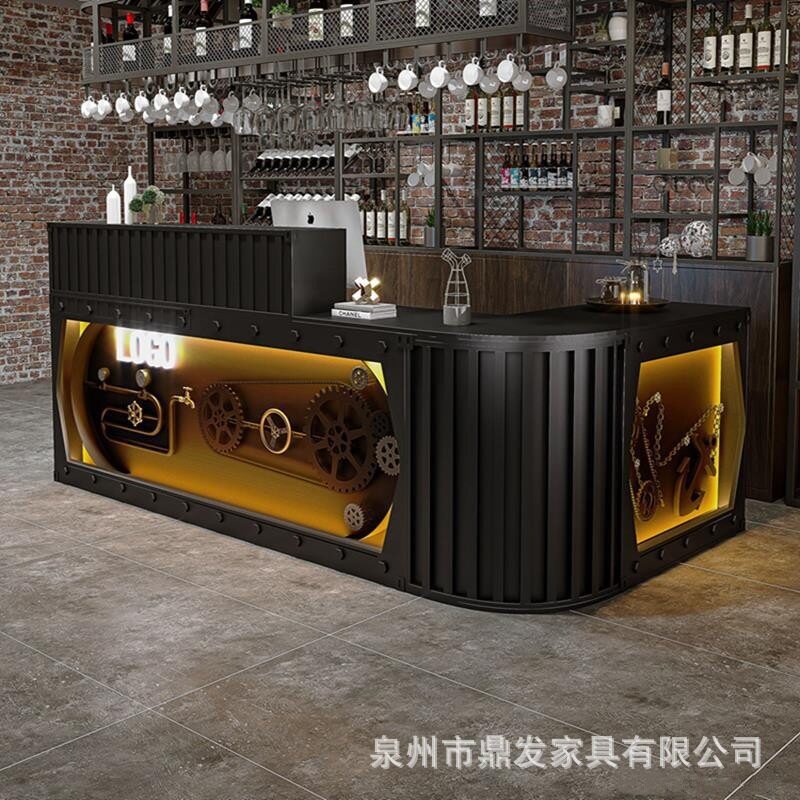 酒吧烧烤店工业风齿轮收银台