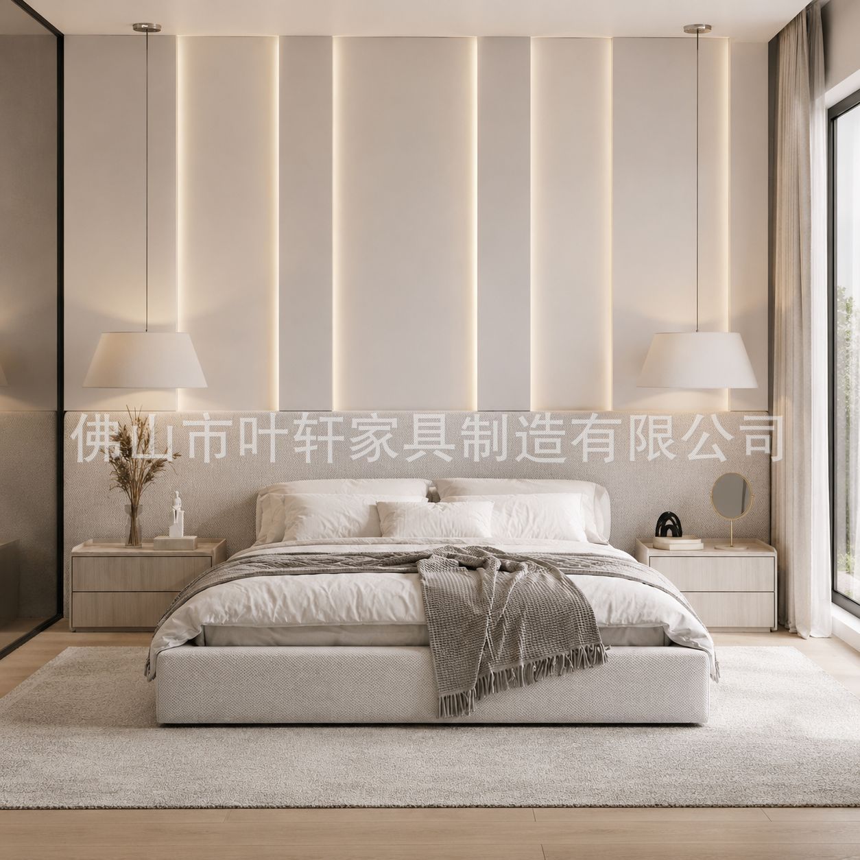 佛山源头工厂现代简约软包床