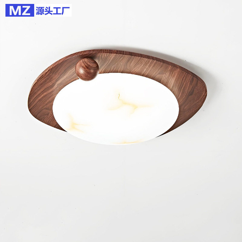 中古风设计师仿云石卧室吸顶灯入户阳台走廊过道玄关灯高级感灯具