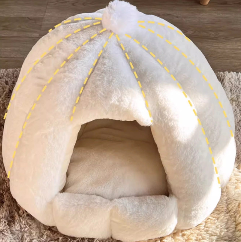 定作制猫窝冬季保暖封闭式兔绒加厚大房子四季狗窝屋床垫子宠物