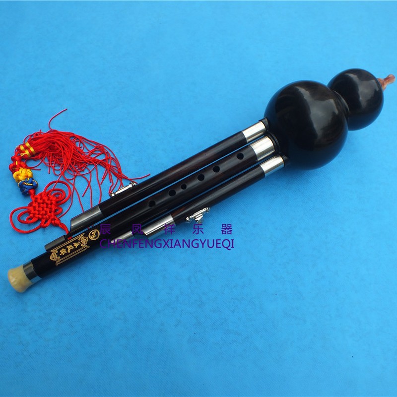 葫芦丝乌木黑檀木葫芦丝厂家直销云南葫芦丝降B调三音可拆